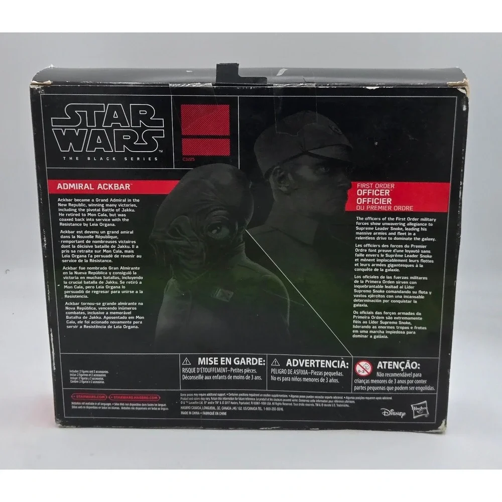 Star Wars The Black Series Admiral Ackbar & First Order Officer Toys 